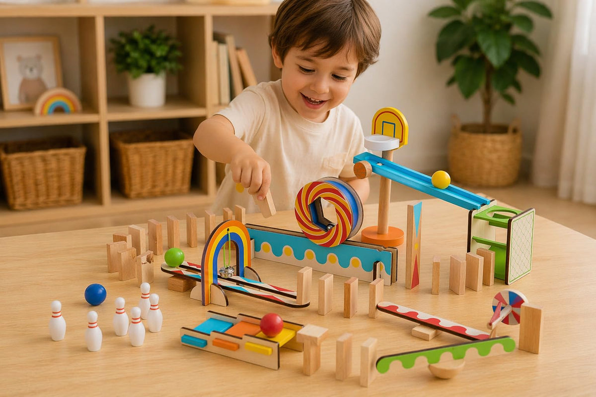 Wooden Domino Run