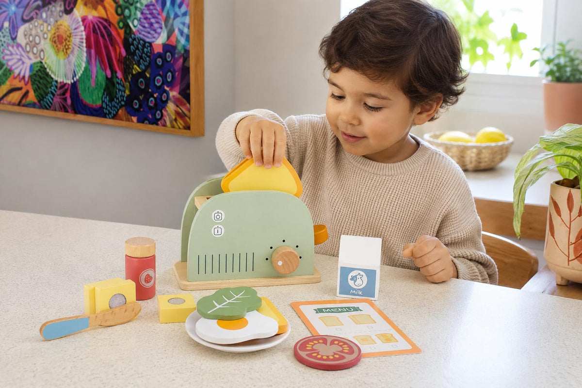 Wooden Toaster Set