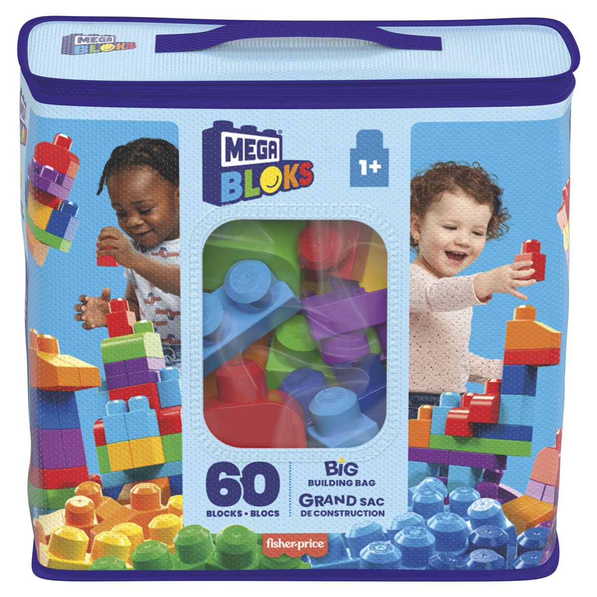 Mega Bloks 60 Piece Big Building Bag Blue