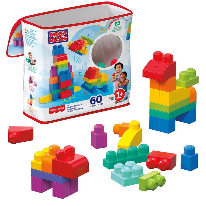 Mega Bloks 60 Piece Big Building Bag Blue
