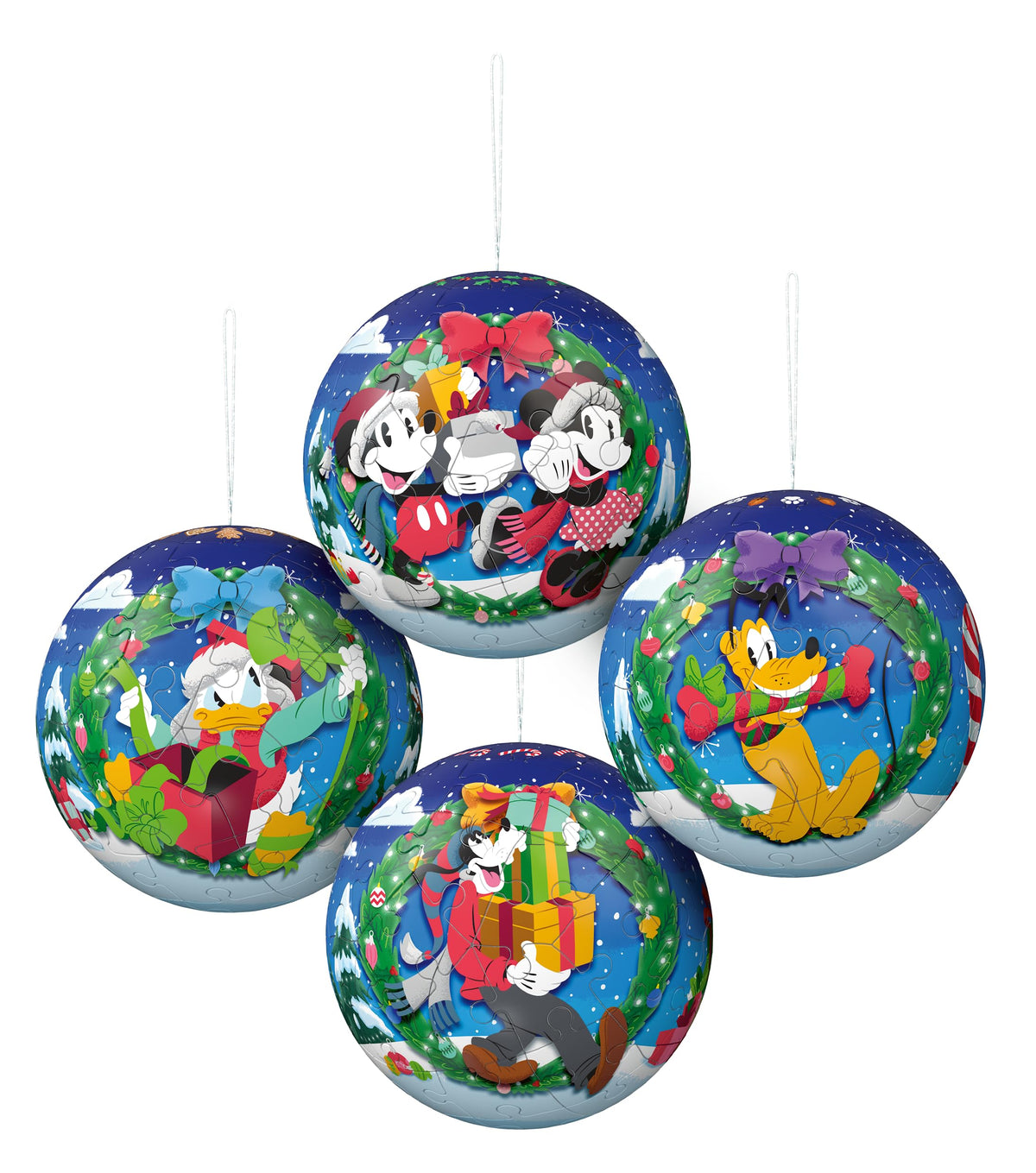 Disney Christmas Baubles 3D Puzzle 4x54pc