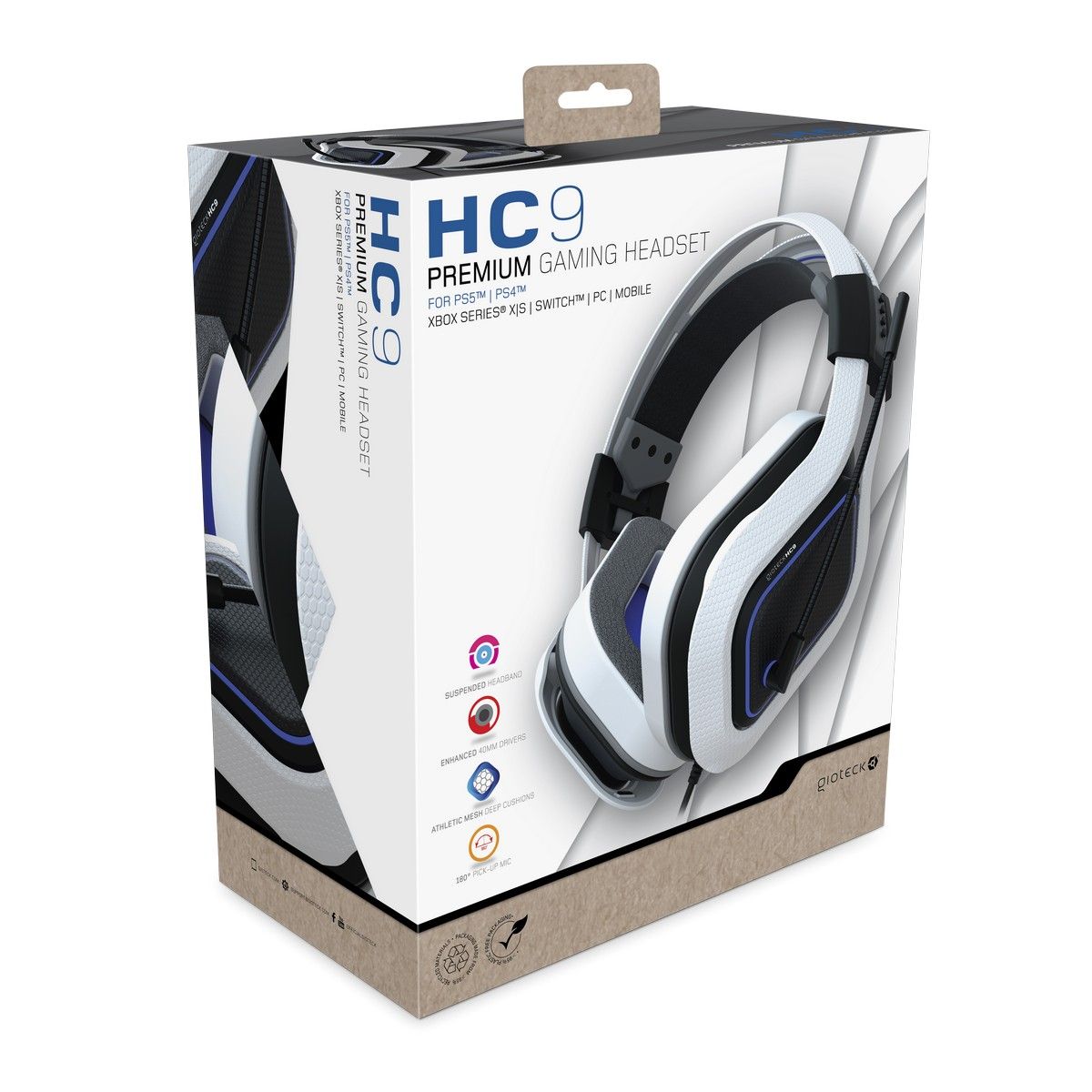 HC-9 White Wired Headset