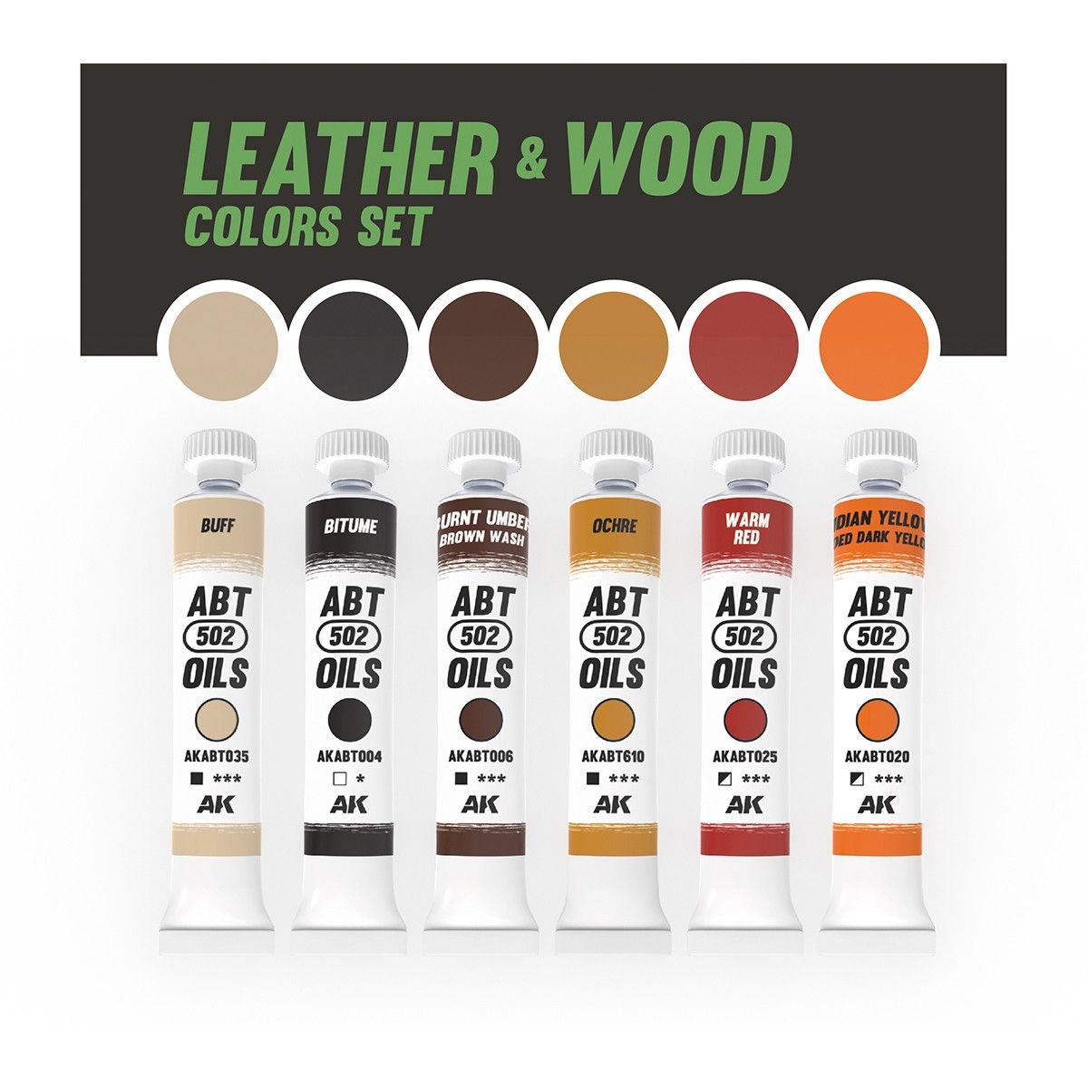 ABT 502 Oils - Leather & Wood Colors Set
