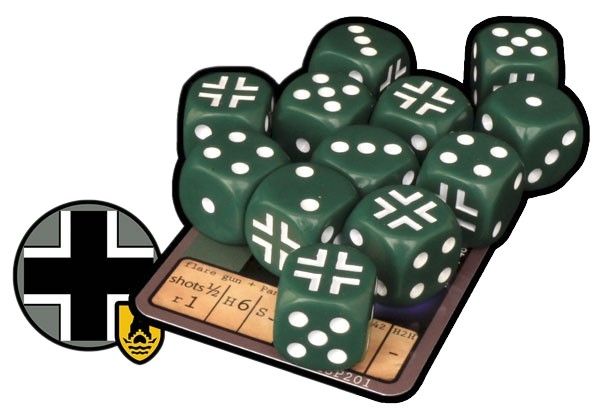 12 Custom Dice + Weapon Card Set for German Heer 26th Volksgrenadier Division