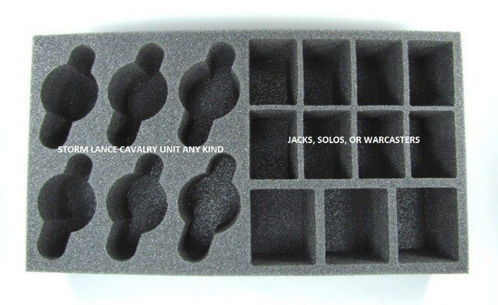 Cygnar Storm Lance Cavalry Foam Tray (Pp) (155 X 85 X 3)