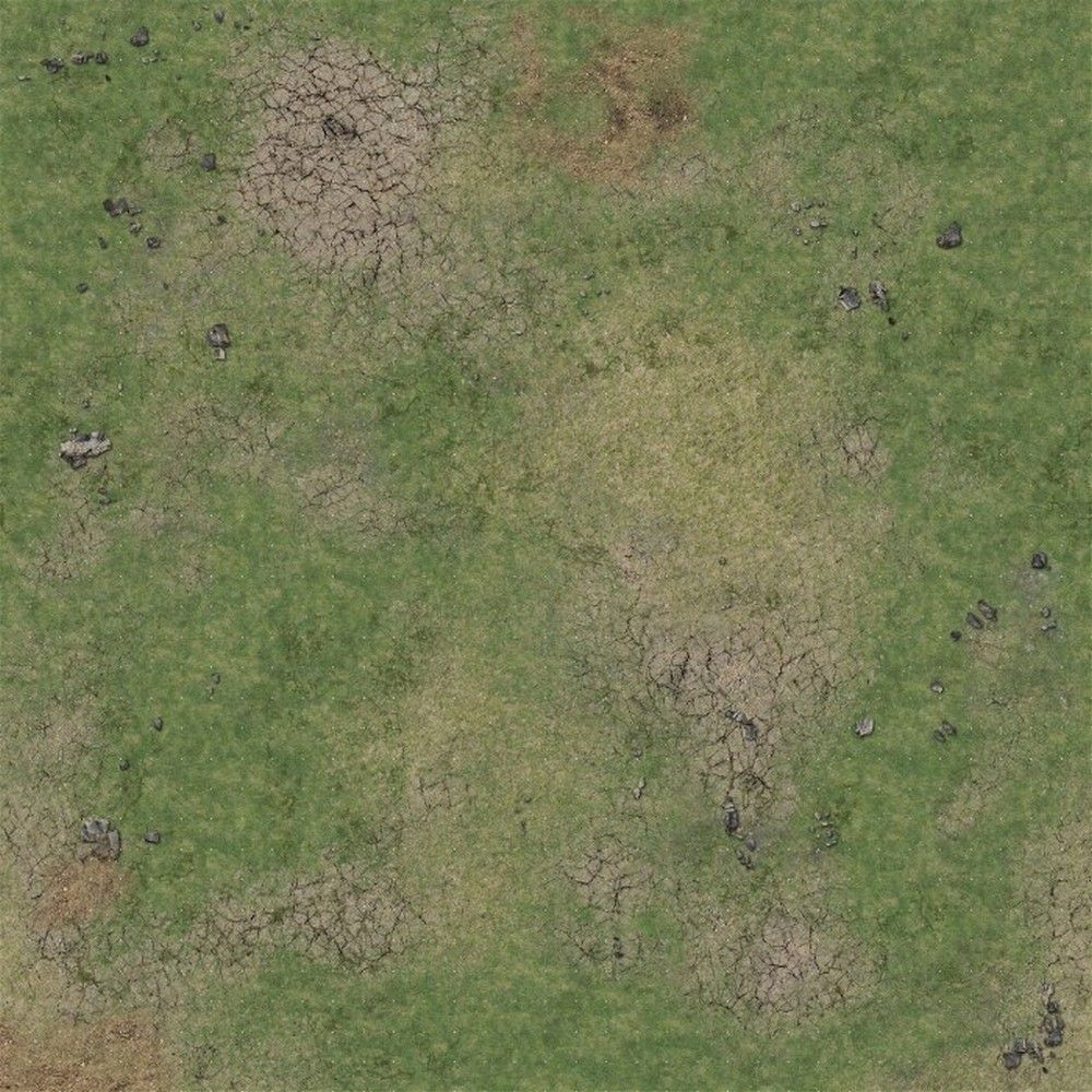Grassy Fields Gaming Mat 3x3 - Grid