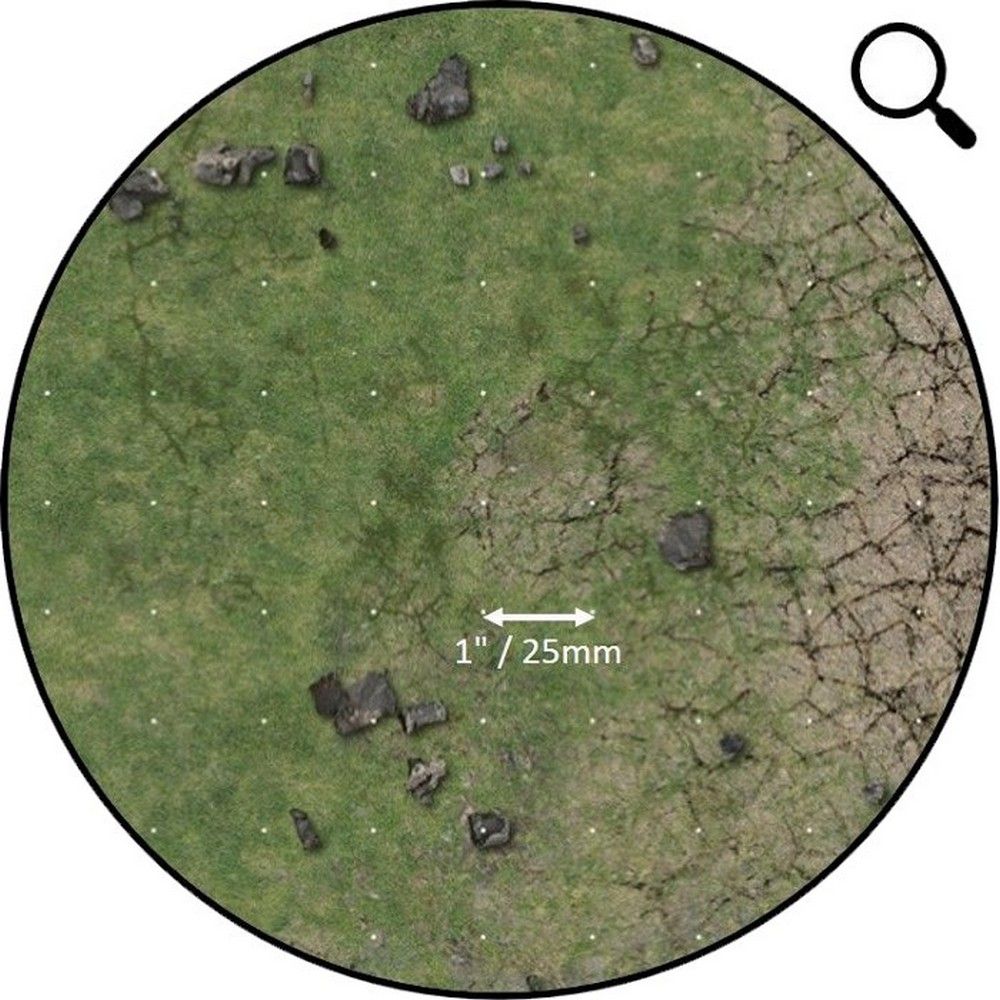 Grassy Fields Gaming Mat 3x3 - Grid