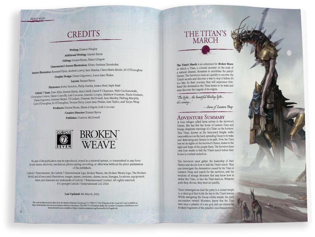 Broken Weave: Gamemaster's Screen