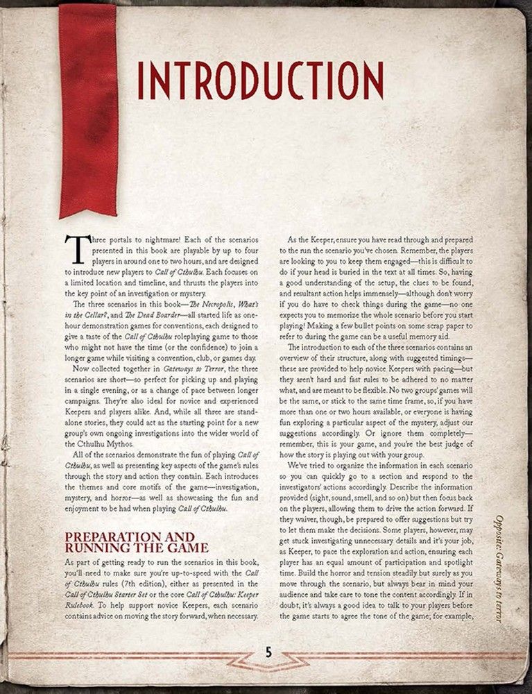 Call of Cthulhu RPG: 7th Edition Gateways To Terror - Three Evenings of Nightmare
