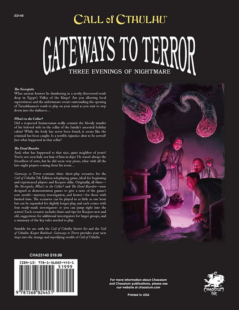Call of Cthulhu RPG: 7th Edition Gateways To Terror - Three Evenings of Nightmare