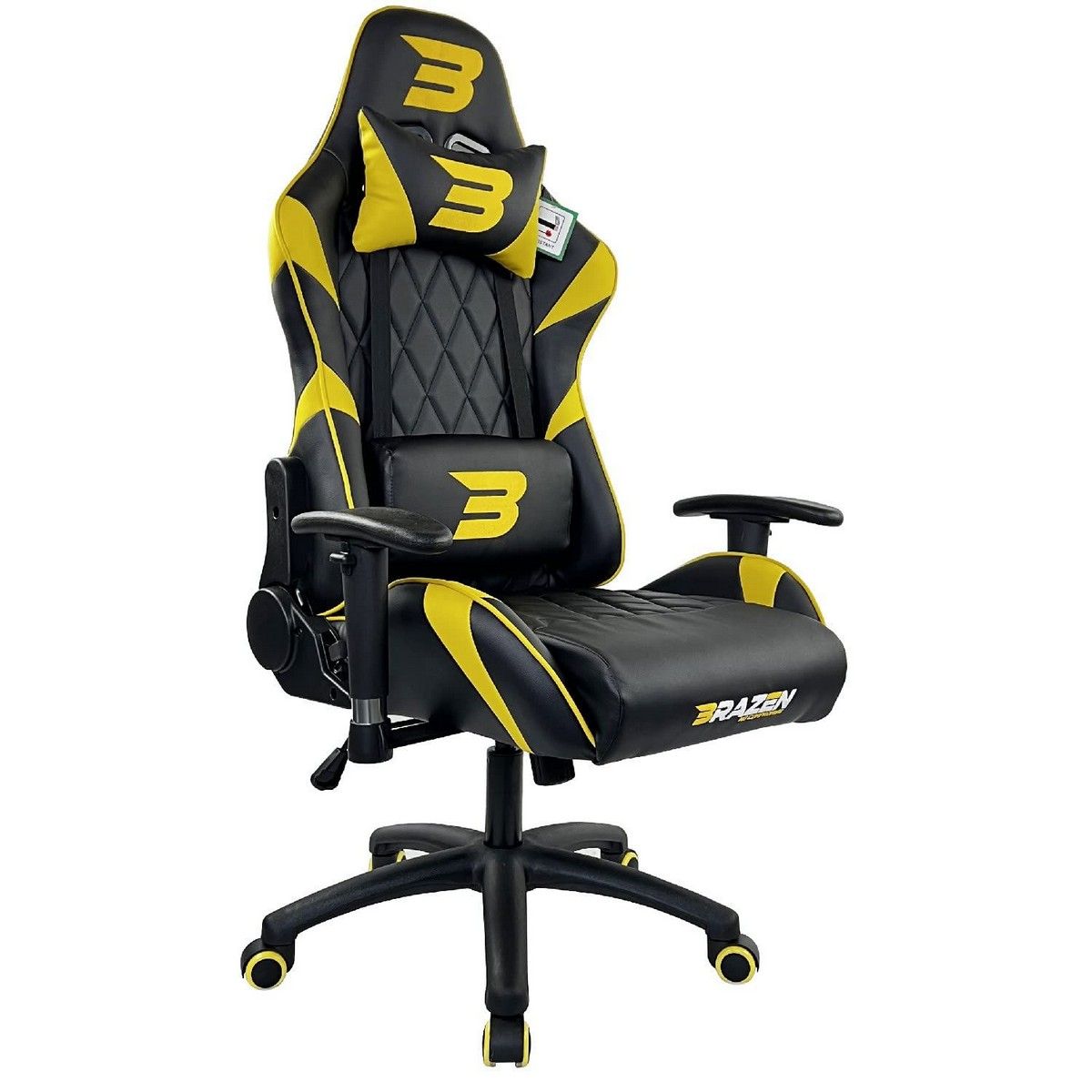 BraZen Venom E-Sports Gaming Chair Yellow