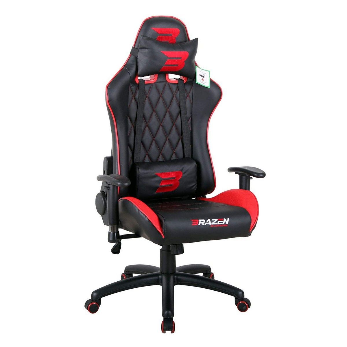 BraZen Phantom Elite Gaming Chair Black   Red