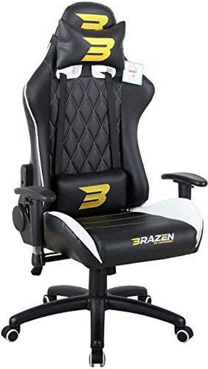 BraZen Phantom Elite Gaming Chair Black   White
