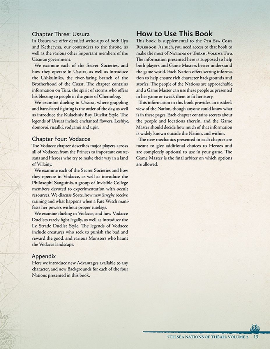 7th Sea RPG: Nations Of Theah Volume 2
