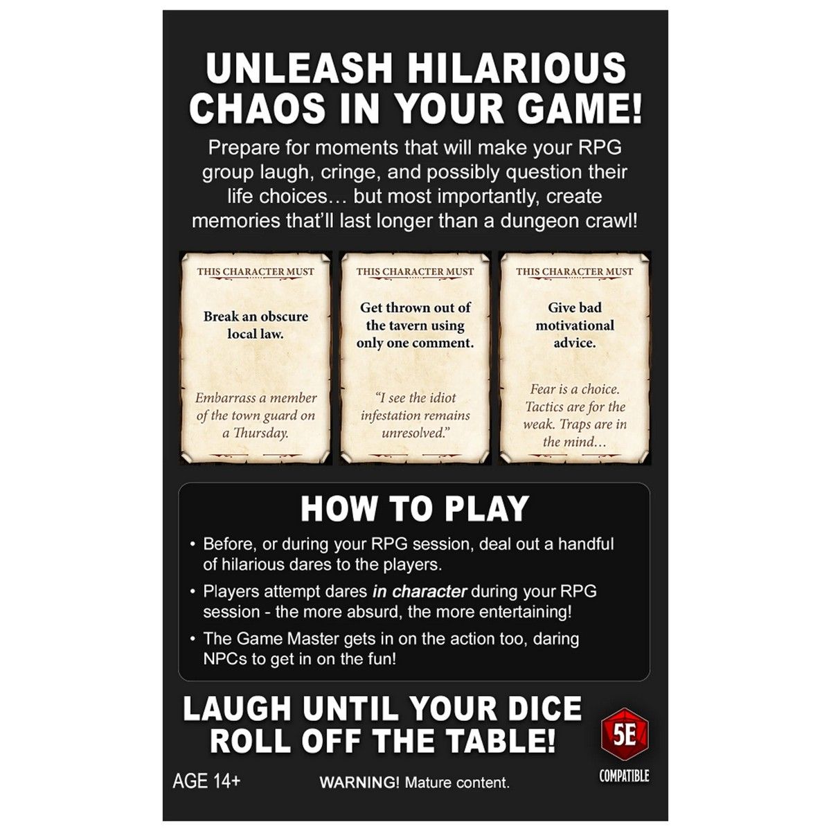 Dumb Dares & Silly Side Quests - The In Character Game for your RPG Party