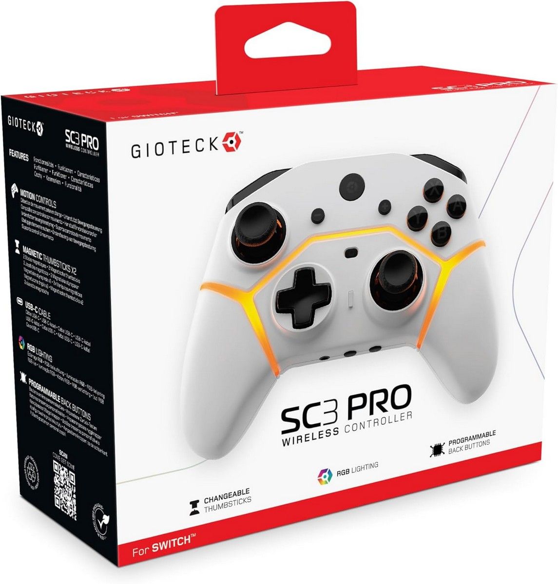 SC3 Bluetooth Wireless Pro Controller White - NS