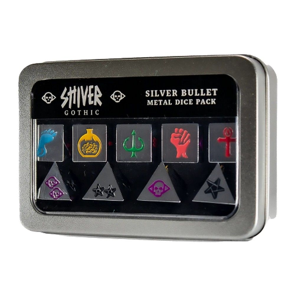 SHIVER RPG: Gothic - Silver Bullet Metal Dice