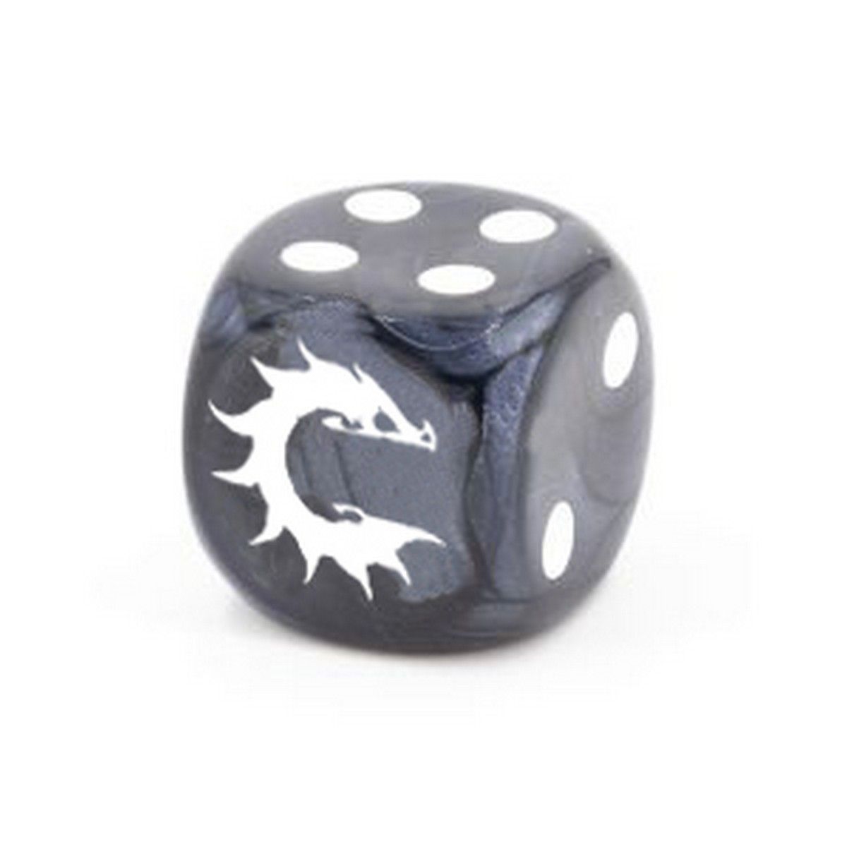 Conquest Logo on Dark Grey Marbled  Dice