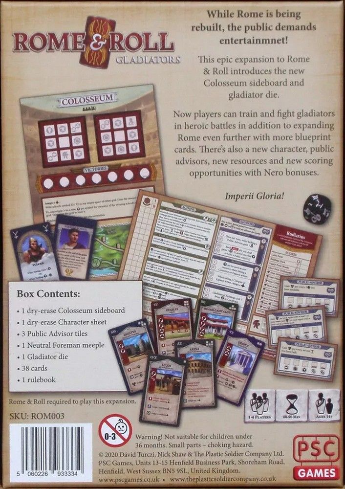 Rome and Roll: Gladiators Expansion