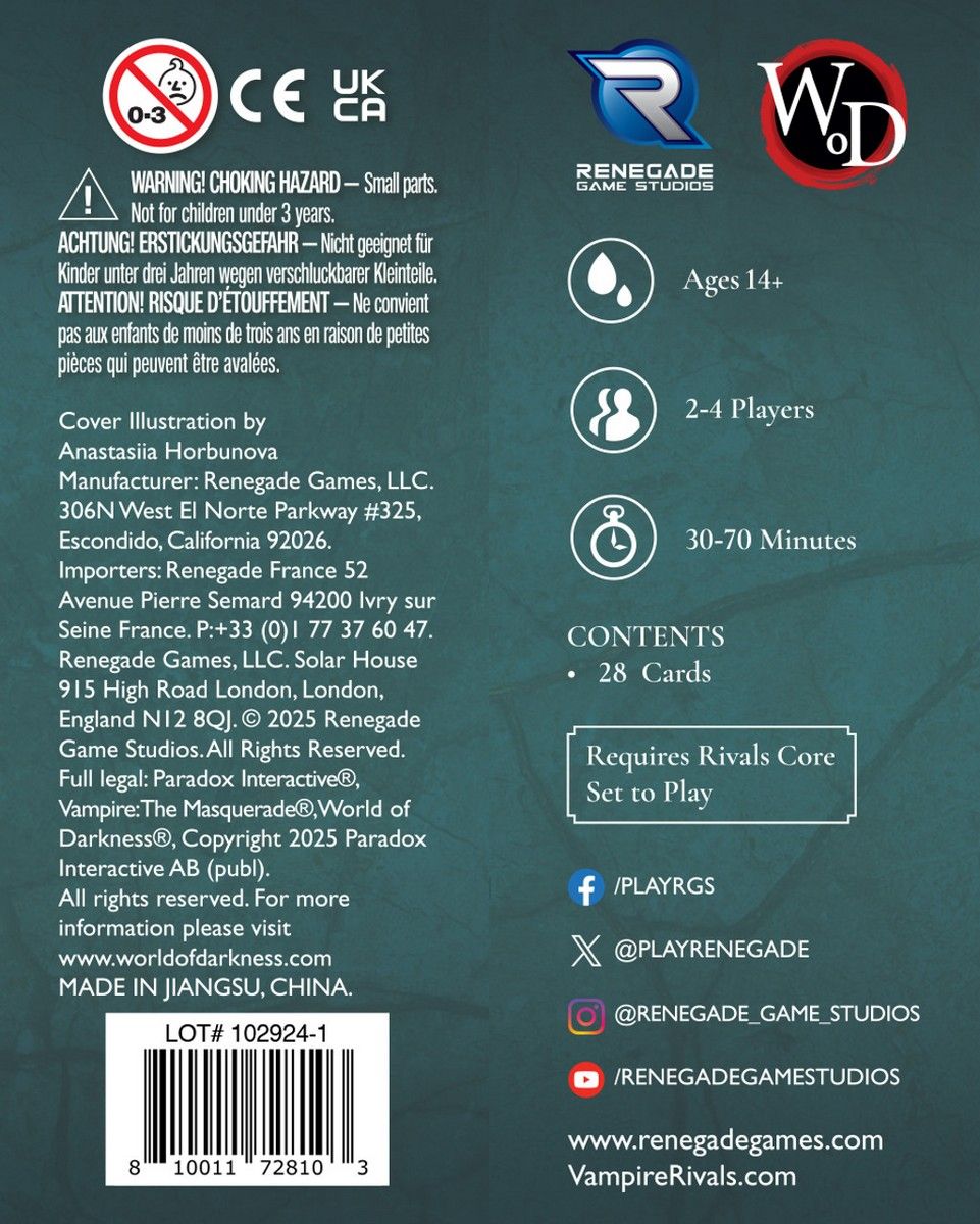 Vampire: The Masquerade Rivals -  Royalty Pack 2