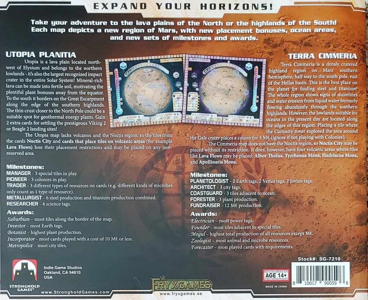 Terraforming Mars: Utopia and Cimmeria