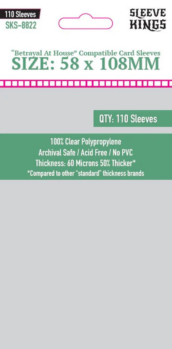 Sleeve Kings: Betrayal At House on the Hill Compatible Card Sleeves x 110