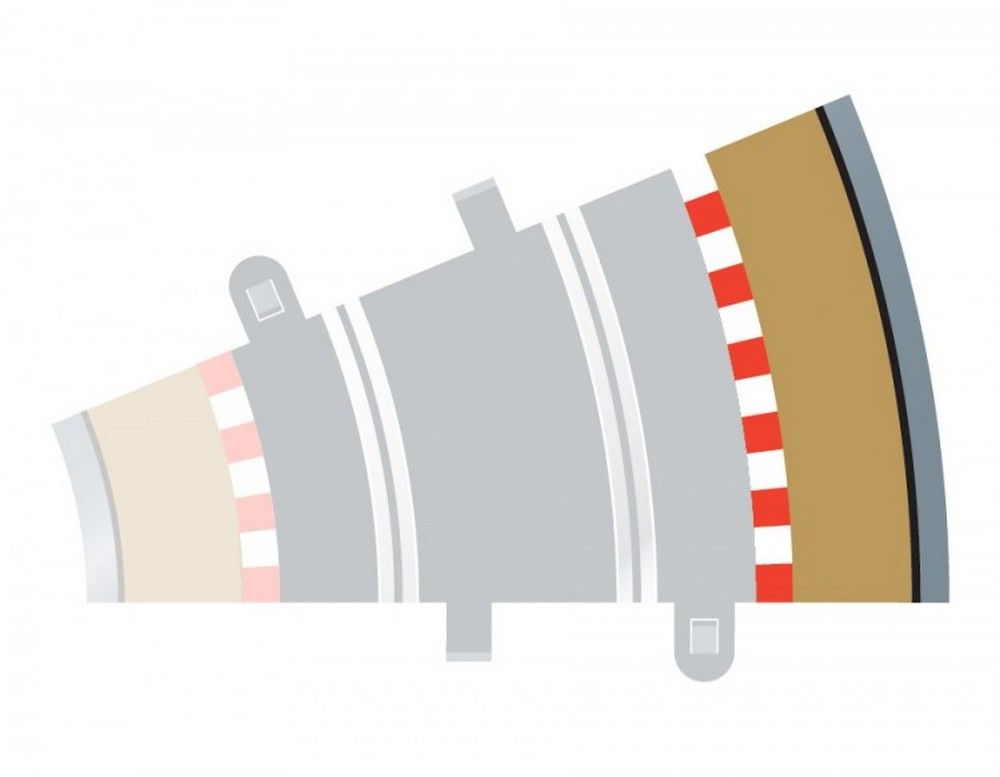 Radius 2 Curve Outer Borders 225° x4