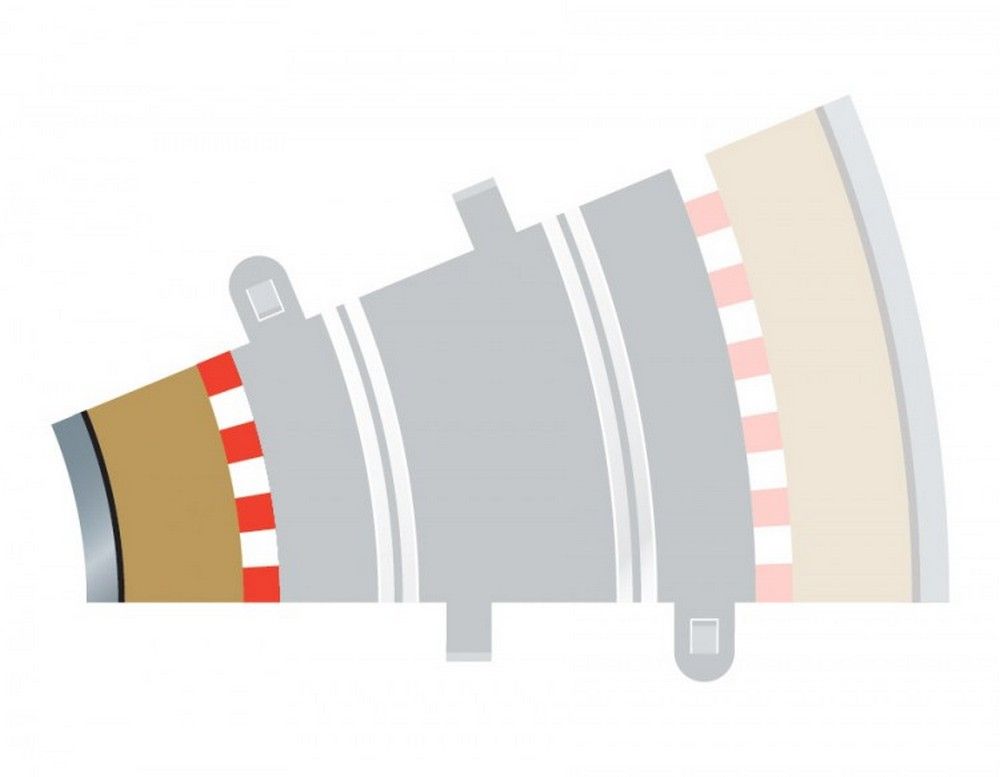 Radius 2 Curve Inner Borders 225° x4