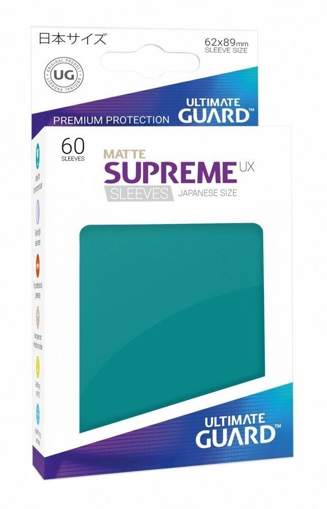 60x Supreme UX Sleeves Japanese Size Matte - Petrol Blue