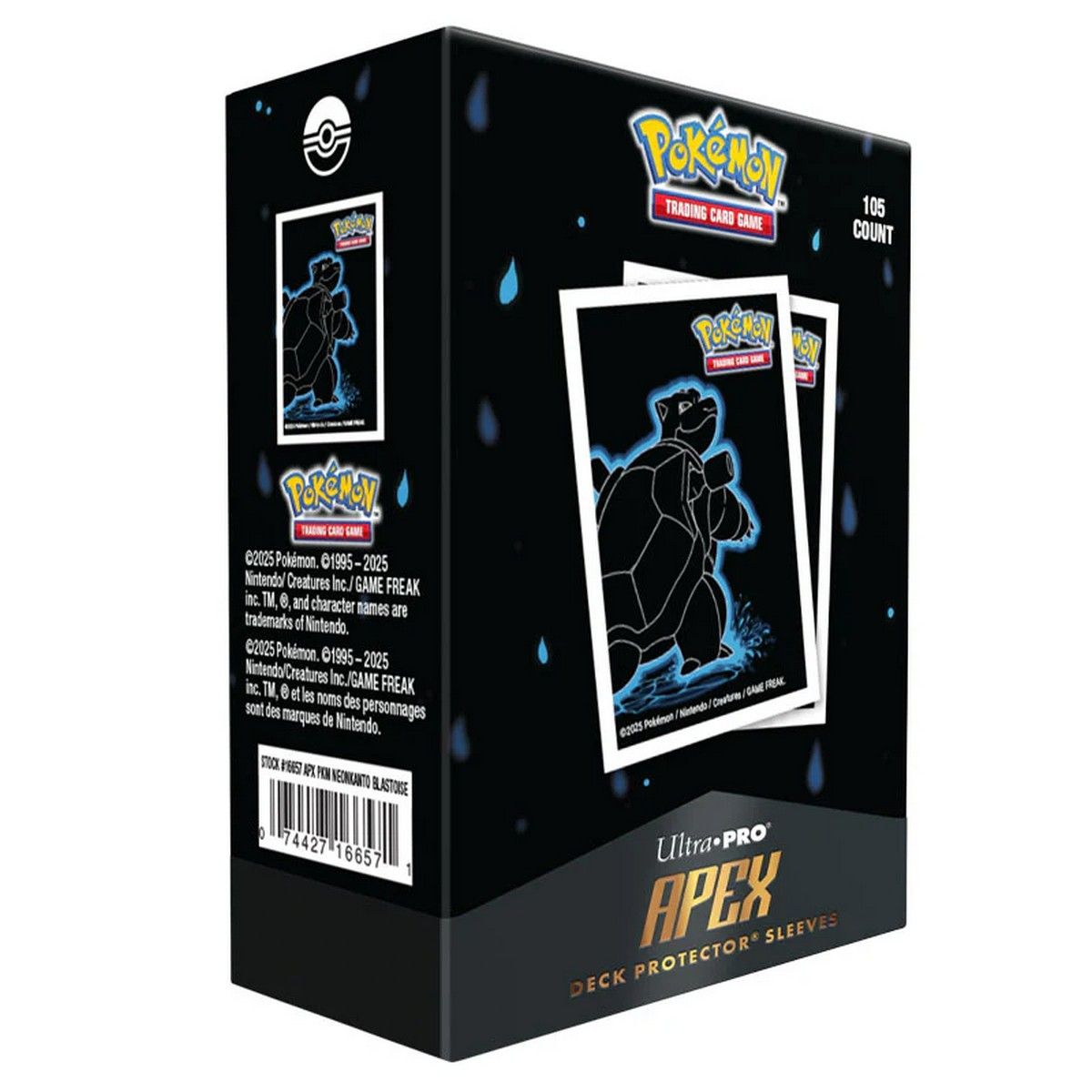 Ultra Pro: Pokemon Neon Kanto Apex Deck Protector Sleeves - Blastoise
