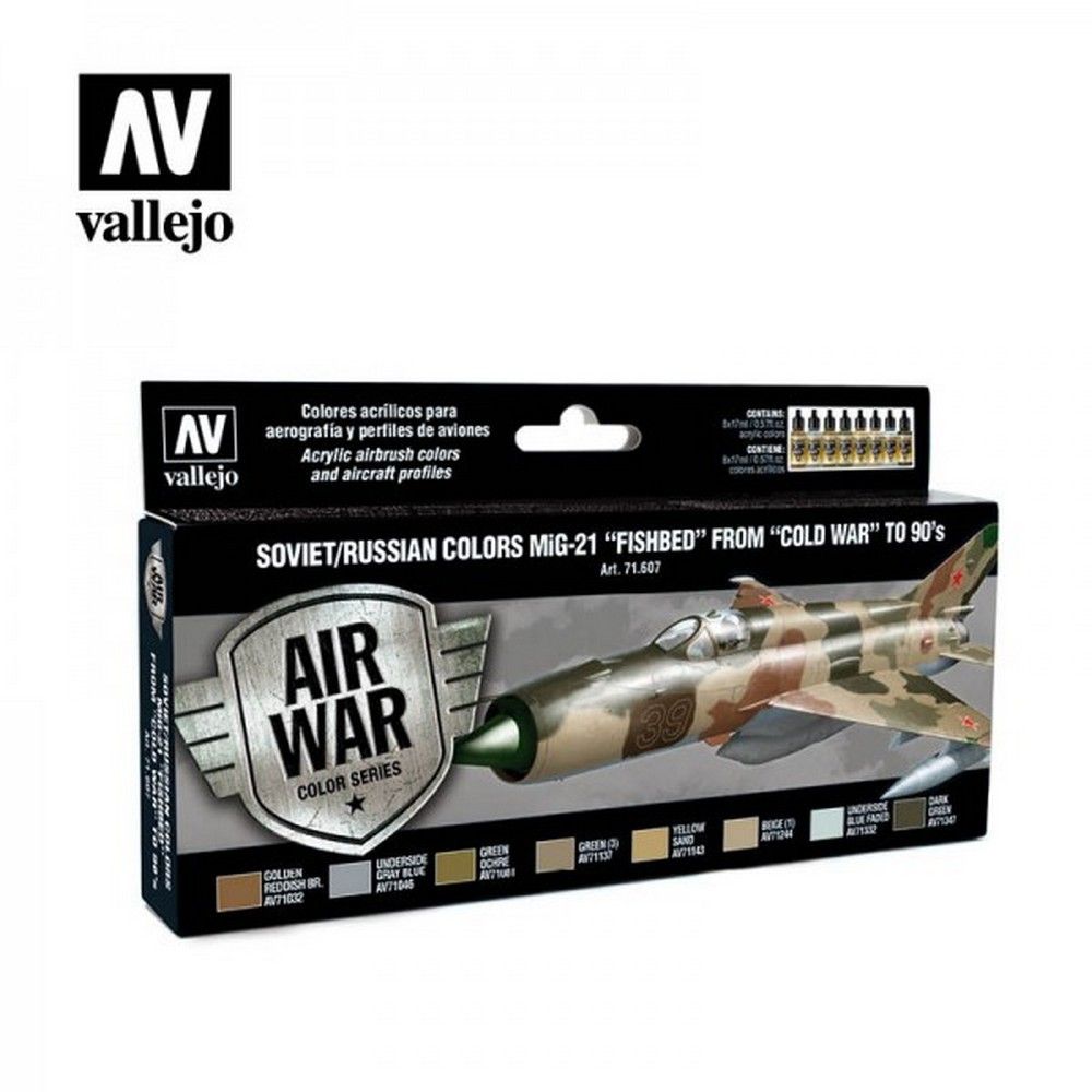 AV Vallejo Model Air Set Soviet MiG-21 Fishbed 50-90s